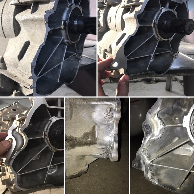 Восстановление фланца КПП BMW, сварка алюминия аргоном, ремонт изделий.